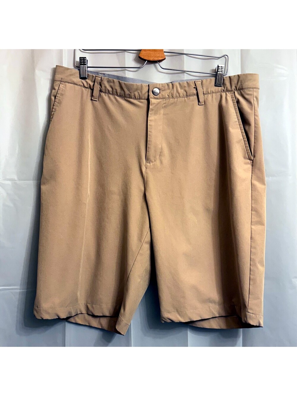 Adidas Men's Golf Shorts Size 38 Tan 11" Inseam Polyester Blend